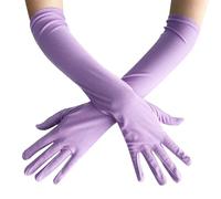 KRYMSON 1 Paar Satin-Handschuhe, lange Ellenbogen-Handschuhe, gedrehte lange Handschuhe, Samt, Damen-Opernhandschuhe, High Fashion, Damen-Opern- und Partyhandschuhe (lila)