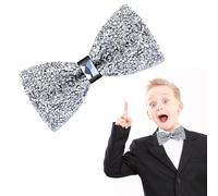 KRYMSON 1 Stück Kristallfliege, Fliege Silber Glitzer, verstellbare Paillettenfliege, Herren-Paillettenfliege, Glitzer-Pailletten für Herren, Glitzer-Accessoires Party