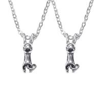 KRYMSON 2 Stück Katzen-Halsketten, Süße Halsketten, Tier-Halsketten, Damen-Halsketten, 3D-Halsketten, Silber-Halsketten, Katzen-Anhänger-Halsketten, Geeignet Für Geburtstage, Partys, Valentinstag