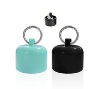 KRYMSON 2 Stück Tragbare Schmuckschatulle Mit Schlüsselanhänger, Mini-Schmuck-Aufbewahrungsbox für Ring, Halskette, Armband, Ohrring (Schwarz, Blau)