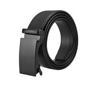 KRYMSON Herrengürtel, Lochloser Gürtel, Schnallengürtel, Anzuggürtel, Verstellbarer Gürtel aus Schwarz PU-Leder, Größe 110-130 cm, Für Herren, Schwarz, Einfarbig, Elastisch, Sehr strapazierfähig