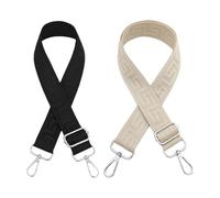 KSBBHDS 2 Stück Einfache Beutel Schultergurte, Verstellbare Polyester-Schultergurte, Taschenzubehör Ersatz, Schwarz, Cremefarben, Off-White, Ethnischer Stil, Multifunktional