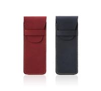 KSBBHDS 2 Stück Federmäppchen, PU-Leder Federmäppchen, Federmäppchen Schutzhülle, Flip-Stiftetui, Stiftschutzhülle Leder, Stiftaufbewahrungsetui