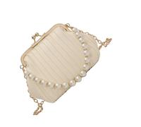 Ksikdeg Damen Abendtasche PU Umhängetasche Mit Abnehmbarem Riemen Für Hochzeit Party Abschlussball Perlenkette Clutches Geldbörsen Lederhandtaschen