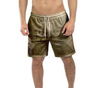 Kswlwccpp Badehose Lederhosenoptik Herren, 2025 Badehose Lustig Herren Trachten Lederhosenoptik Lederhosen Witzig Kurz Trachtenhose Swimming Shorts S-3XL