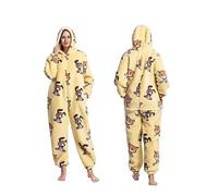 Kswlwccpp Kuschel Pyjama Damen: Overall Lang Kuschelig Einteiler Onesie Jumpsuit Warm Fleece Elegant Lustig Schlafanzug Nachtwäsche Langarm Flauschig Winter Sexy Plüsch Pyjama Kuschelanzug