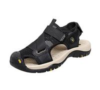 Kswlwccpp Trekkingsandalen Herren, Sommer Sportlich Klettverschluss Herrensandalen Mit Fußbett Extra Weit Offene Trekkingschuhe Wandersandalen Elegant Wasserfest Badesandalen Outdoor Sandalen