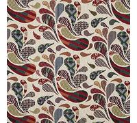 Kt KILOtela - Polsterstoff, Dekostoff, Gobelin Jacquard, Polsterung für Stühle, Sofas, Möbel, 330 gr/m², Modische Accessoires, Tischdecke, Vorhang, Dekoartikel, Cachemire, Beige, Mehrfarbig - 1 Metre