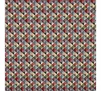 Kt KILOtela - Polsterstoff, Dekostoff, Gobelin Jacquard, Polsterung für Stühle, Sofas, Möbel, 330 gr/m², Modische Accessoires, Tischdecke, Vorhang, Dekoartikel, Dreiecke, Mehrfarbig, Schwarz ─ 1 Metre