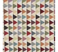 Kt KILOtela - Polsterstoff, Dekostoff, Gobelin Jacquard, Polsterung für Stühle, Sofas, Möbel, 330 gr/m², Modische Accessoires, Tischdecke, Vorhang, Dekoartikel, Dreiecke, Mehrfarbig, Beige ─ 1 Metre