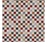 Kt KILOtela - Polsterstoff, Dekostoff, Gobelin Jacquard, Polsterung für Stühle, Sofas, Möbel, Modische Accessoires, Tischdecke, Vorhang, Dekoartikel, Kariet, Klein, Mehrfarbig, Beige ─ 1 Metre