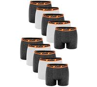 KTM by Freegun Boxershorts für Herren Unterwäsche Pant Men´s Boxer 10 er Pack, Farbe:Dark Grey/Light Grey, Bekleidungsgröße:XL