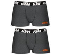 KTM Boxer Men Herren Boxershorts Pant Unterwäsche 2 er Pack, Farbe:Dark Grey, Bekleidungsgröße:M