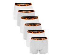 KTM by Freegun Boxershorts für Herren Unterwäsche Pant Men´s Boxer 6 er Pack, Farbe:Light Grey / White2, Bekleidungsgröße:XXL