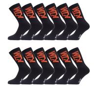 KTM Herrensocken, 12 Stück, hohe Socken, Schwarz, Orange, Größe 39/42