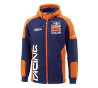 KTM Replica Team Zip Hoodie Sweatshirt, Orange/Marineblau, Medium