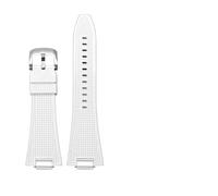 KTRSAVSSA Schnellverschluss-Uhrenarmband aus Silikon, 27 mm, kompatibel mit Tissot PRX T137.407 T137.410, Fluorkautschuk-Armband for Herren(White-silver)