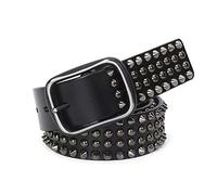 Ktrshan Lederriemen Heavy Metal Niet Ledergürtel Männer Metall Punk Style Gürtel, Schwarz, 105cm