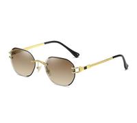 KTUCN Blaue rahmenlose Sonnenbrille, quadratische Metall-Sonnenbrille für Herren und Damen, verspiegelt, sommerlicher Stil