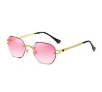 KTUCN Blaue rahmenlose Sonnenbrille, quadratische Metall-Sonnenbrille für Herren und Damen, verspiegelt, sommerlicher Stil