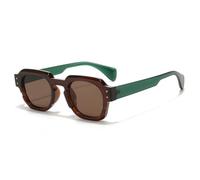 KTUCN Herren-Sonnenbrille, quadratische Sonnenbrille mit Metallscharnier, Retro-Polarisation, Punk-Stil, UV400-Schutz