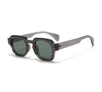 KTUCN Herren-Sonnenbrille, quadratische Sonnenbrille mit Metallscharnier, Retro-Polarisation, Punk-Stil, UV400-Schutz