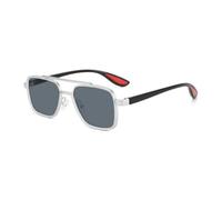 KTUCN Herren-Sonnenbrille, quadratischer Metallrahmen, Punk-Stil, lässige Brille für Damen und Herren, Silber