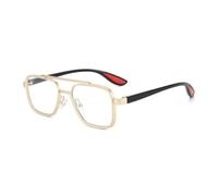 KTUCN Herren-Sonnenbrille, quadratischer Metallrahmen, Punk-Stil, lässige Brille für Damen und Herren, Gold, Größe 4