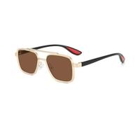 KTUCN Herren-Sonnenbrille, quadratischer Metallrahmen, Punk-Stil, lässige Brille für Damen und Herren, Gold 2