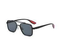 KTUCN Herren-Sonnenbrille, quadratischer Metallrahmen, Punk-Stil, lässige Brille für Damen und Herren, Schwarz, 1