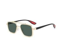 KTUCN Herren-Sonnenbrille, quadratischer Metallrahmen, Punk-Stil, lässige Brille für Damen und Herren, Gold 3