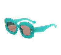 KTUCN Jelly Color Damen-Sonnenbrille mit Farbverlauf, UV400, Vintage-Stil, Nieten, Grüner Tee, BH01