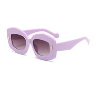 KTUCN Jelly Color Damen-Sonnenbrille, modischer Farbverlauf, UV400, Vintage-Stil, Nieten, Lila-Grau-Verlauf, BH
