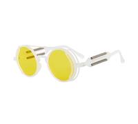 KTUCN Klassische Gothic-Steampunk-Sonnenbrille für Damen und Herren, Retro-Rundrahmen, 10, 122 x 5