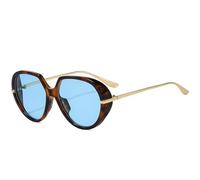 KTUCN Klassische, große, ovale Sonnenbrille mit Metallbügeln im Vintage-Punk-Stil für Damen und Herren, geeigne