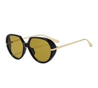 KTUCN Klassische, große, ovale Sonnenbrille mit Metallbügeln im Vintage-Punk-Stil für Damen und Herren, geeigne