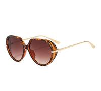 KTUCN Klassische, große, ovale Sonnenbrille mit Metallbügeln im Vintage-Punk-Stil für Damen und Herren, geeigne