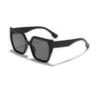 KTUCN Modische, große, quadratische Sonnenbrille für Damen - trendige schwarze Oversize-Sonnenbrille