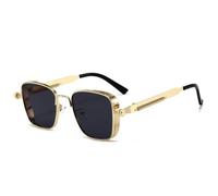 KTUCN Modische kleine quadratische Sonnenbrille für Damen, Sonnenbrille mit Metallrahmen, kleine rechteckige Brille zum Autofa