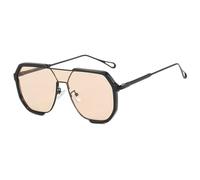 KTUCN Modische polygonale Punk-Sonnenbrille mit großem Rahmen, integrierte Sonnenbrille, übergroße Schutzbrille, Unisex, Schwa