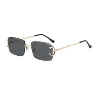 KTUCN Modische quadratische Sonnenbrille im Vintage-Stil für Damen und Herren, rahmenlose Sonnenbrille ohne Rand, Retro-Brille