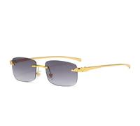 KTUCN Modische, randlose, quadratische Sonnenbrille im Vintage-Stil für Damen und Herren, ideal für Reisen und Autofahren. Kle