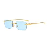 KTUCN Modische, randlose, quadratische Sonnenbrille im Vintage-Stil für Damen und Herren, ideal für Reisen und Autofahren. Kle