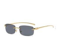 KTUCN Modische, randlose, quadratische Sonnenbrille im Vintage-Stil für Damen und Herren, ideal für Reisen und Autofahren. Kle