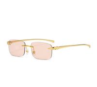 KTUCN Modische, randlose, quadratische Sonnenbrille im Vintage-Stil für Damen und Herren, ideal für Reisen und Autofahren. Kle