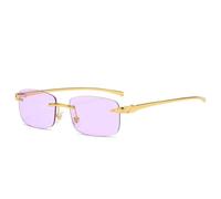 KTUCN Modische, randlose, quadratische Sonnenbrille im Vintage-Stil für Damen und Herren, ideal für Reisen und Autofahren. Kle