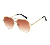 KTUCN Modische, übergroße Metall-Sonnenbrille für Damen, trendiger Vintage-Stil, klassische Herrenbrille, Reise