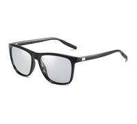 KTUCN Photochrome Sonnenbrille mit grauem Rahmen, photochrome polarisierte Sonnenbrille für Herren, klassische photochrome Brille, photochrome Gläser, Brille, 1 Schwarz Schwarz, BH01
