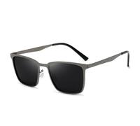 KTUCN Polarisierte Angel-Sonnenbrille für Herren, verfärbt, Metall, quadratisch, klassisch, Brille, Reiten, Autofahren