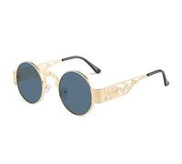 KTUCN Punk-Sonnenbrille für Herren, Drache und Phönix, geschnitztes Bein, Sonnenbrille aus Metall, runder Rahmen, Sonnenbrille für Damen, modisches Okular, 1,135 mm